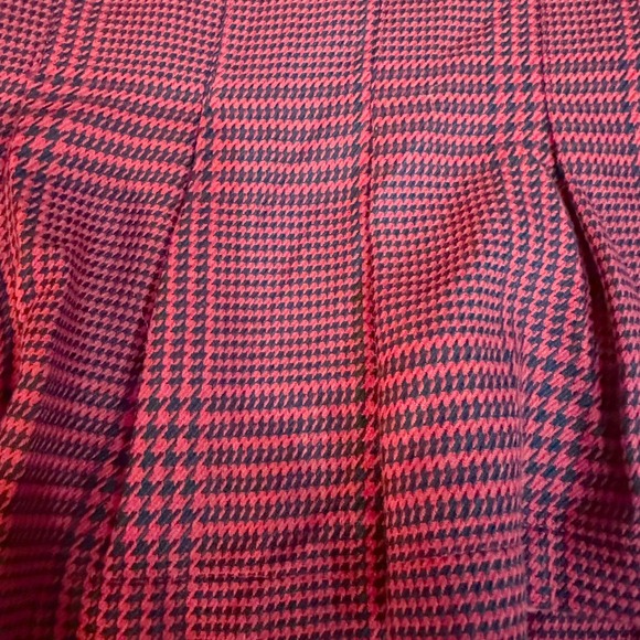 Y2K Miley Cyrus Max Azria Red Plaid Pleated Button Side Micro Mini Skirt Size 15 - Picture 3 of 9